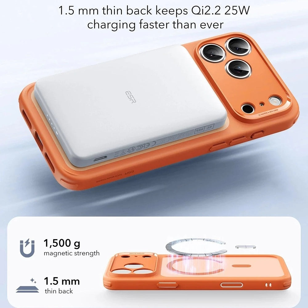 MagSafe Case for Apple iPhone 17 Pro, ESR, Classic Hybrid, Satin Orange
