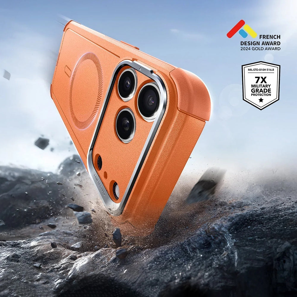 MagSafe Case for Apple iPhone 17 Pro, ESR, Cyber Armor Kickstand, Orange