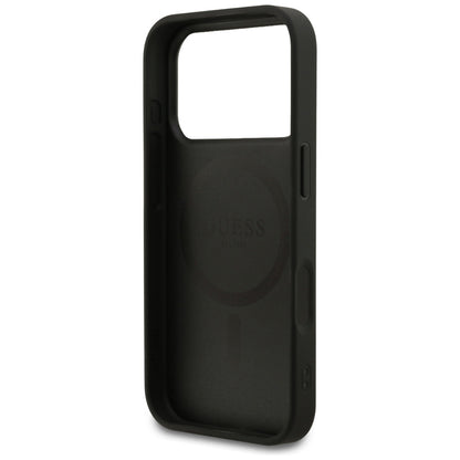 MagSafe Case for Apple iPhone 17 Pro, Guess, 4G Small and Classic Logo, Black