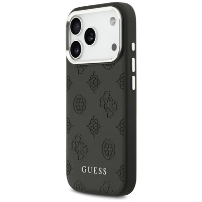MagSafe Case for Apple iPhone 17 Pro, Guess, Peony Hot Stamp Script, Black