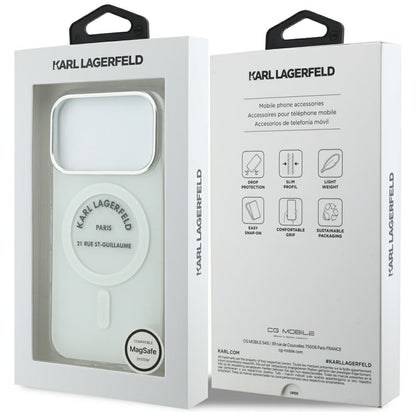 MagSafe Case for Apple iPhone 17 Pro, Karl Lagerfeld, IML Logo RSG, Transparent