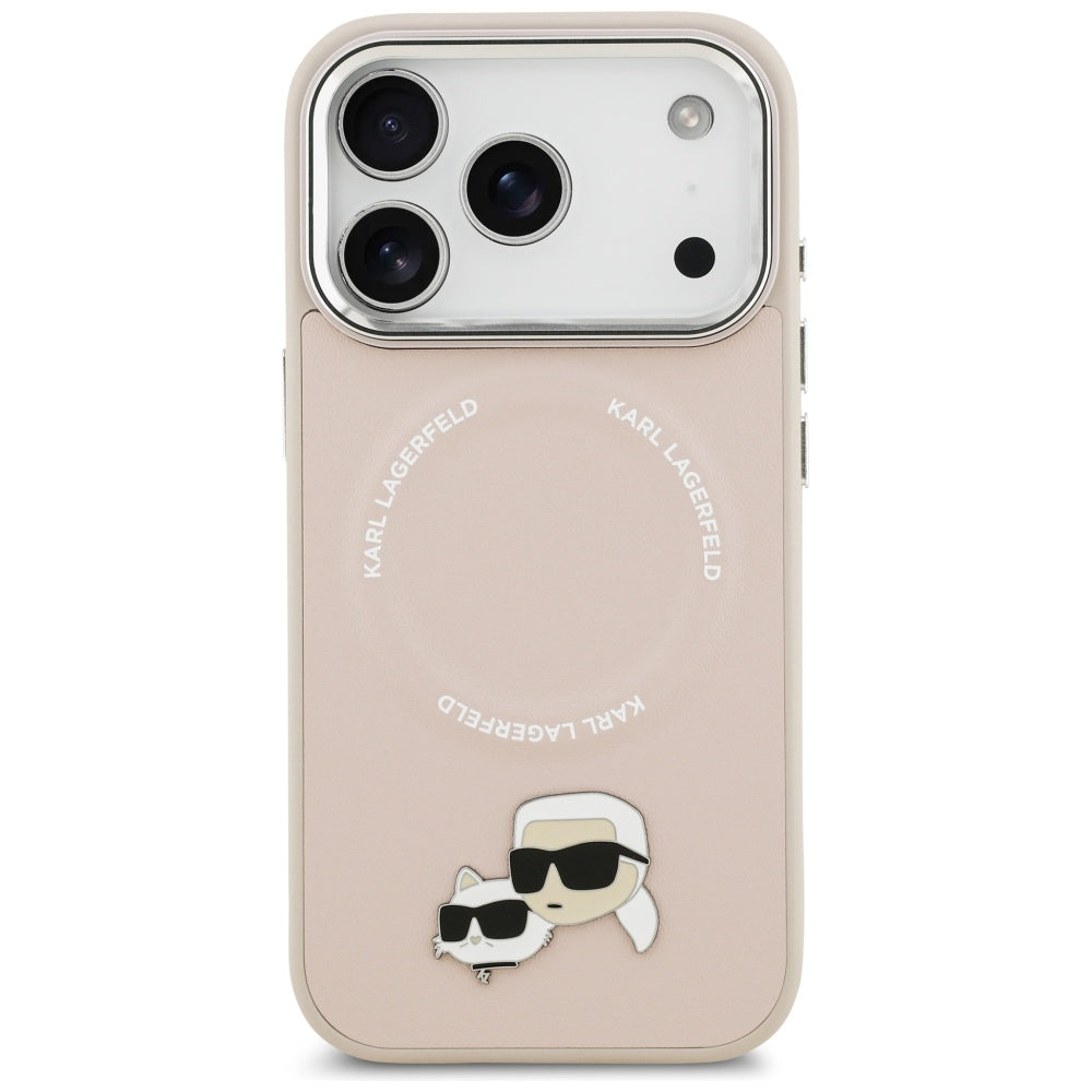 MagSafe Case for Apple iPhone 17 Pro, Karl Lagerfeld, Karl & Choupette Pins, Pink
