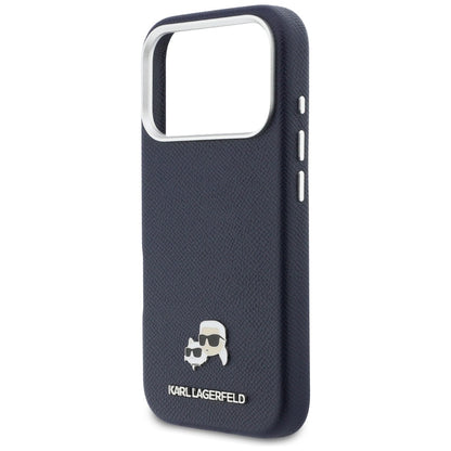 MagSafe Case for Apple iPhone 17 Pro, Karl Lagerfeld, Saffiano Karl & Choupette Pins, Blue