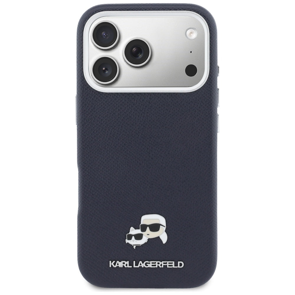 MagSafe Case for Apple iPhone 17 Pro, Karl Lagerfeld, Saffiano Karl & Choupette Pins, Blue