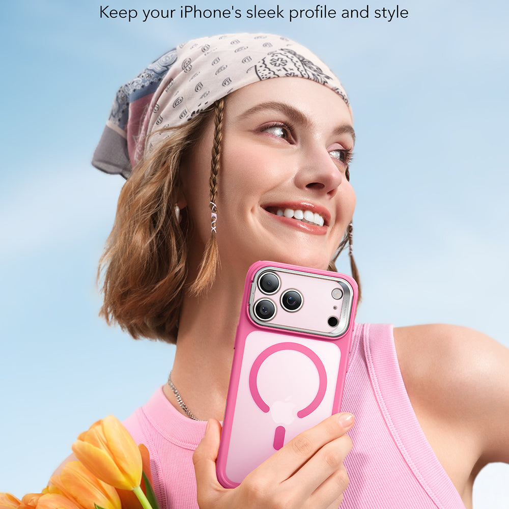 MagSafe Case for Apple iPhone 17 Pro Max, ESR, Classic Hybrid Kickstand, Satin Pink