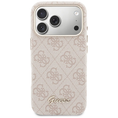 MagSafe Case for Apple iPhone 17 Pro Max, Guess, 4G Script Logo, Pink
