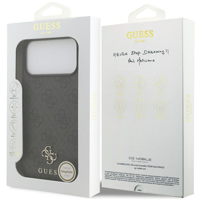 MagSafe Case for Apple iPhone 17 Pro Max, Guess, 4G Small and Classic Logo, Black