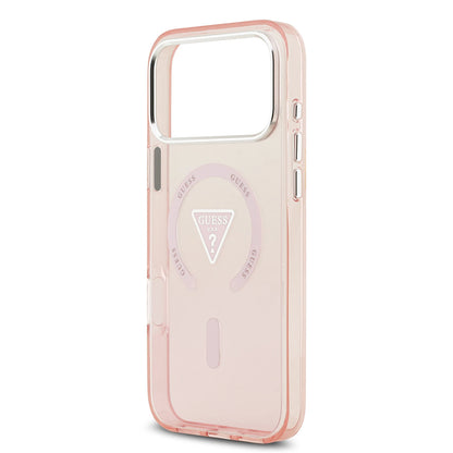 MagSafe Case for Apple iPhone 17 Pro Max, Guess, IML Gradient Triangle Logo, Pink