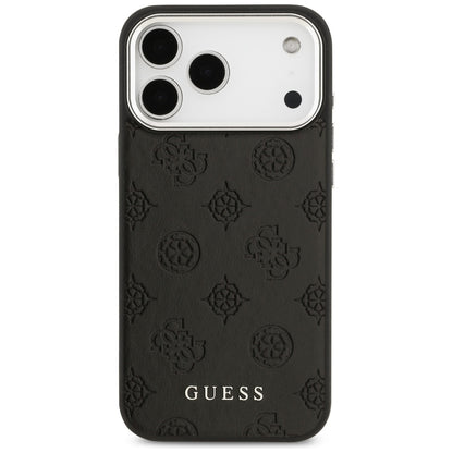 MagSafe Case for Apple iPhone 17 Pro Max, Guess, Peony Hot Stamp Script, Black
