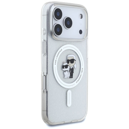 MagSafe Case for Apple iPhone 17 Pro Max, Karl Lagerfeld, IML Glitter Karl & Choupette, Transparent