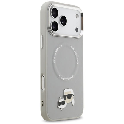 MagSafe Case for Apple iPhone 17 Pro Max, Karl Lagerfeld, Karl & Choupette Pins, Grey