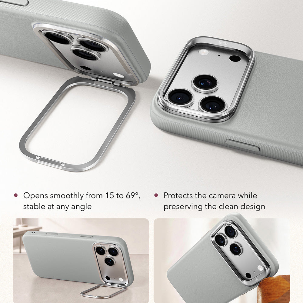 MagSafe Case for Apple iPhone 18 Pro / 17 Pro, ESR, Atelier with Kickstand, Gray