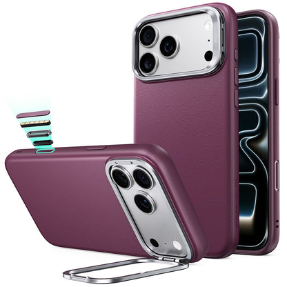 MagSafe Case for Apple iPhone 18 Pro / 17 Pro, ESR, Atelier with Kickstand, Dark Satin Burgundy