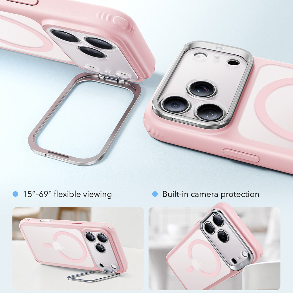 MagSafe Case for Apple iPhone 18 Pro / 17 Pro, ESR, Classic Hybrid Kickstand, Satin Pink