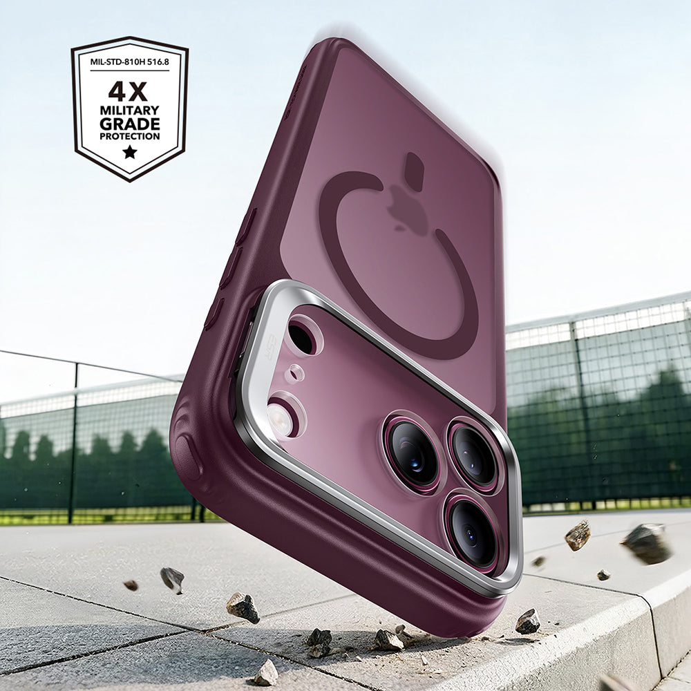 MagSafe Case for Apple iPhone 18 Pro / 17 Pro, ESR, Classic Hybrid Kickstand, Dark Satin Burgundy