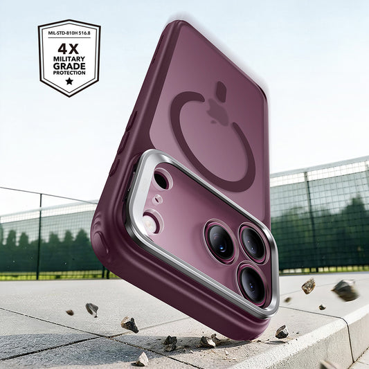 MagSafe Case for Apple iPhone 18 Pro / 17 Pro, ESR, Classic Hybrid Kickstand, Dark Satin Burgundy