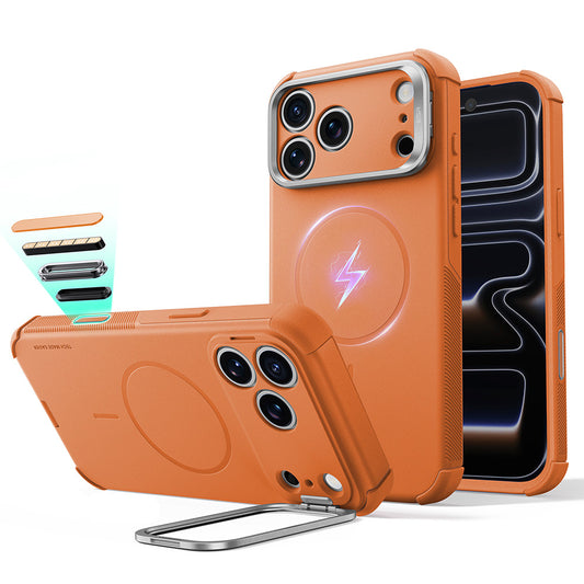 MagSafe Case for Apple iPhone 18 Pro / 17 Pro, ESR, Cyber Armor Kickstand, Orange