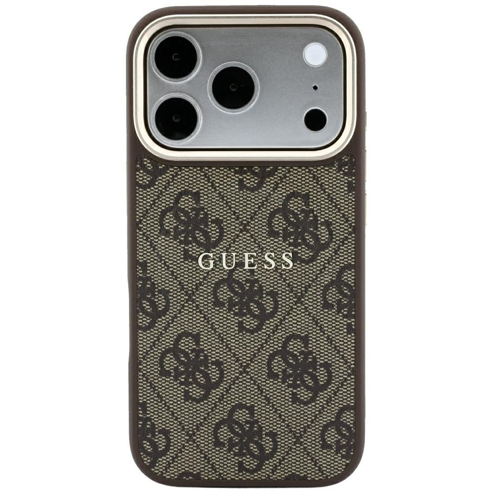 MagSafe Case for Apple iPhone 18 Pro / 17 Pro, Guess, 4G Embossed Classic, Brown