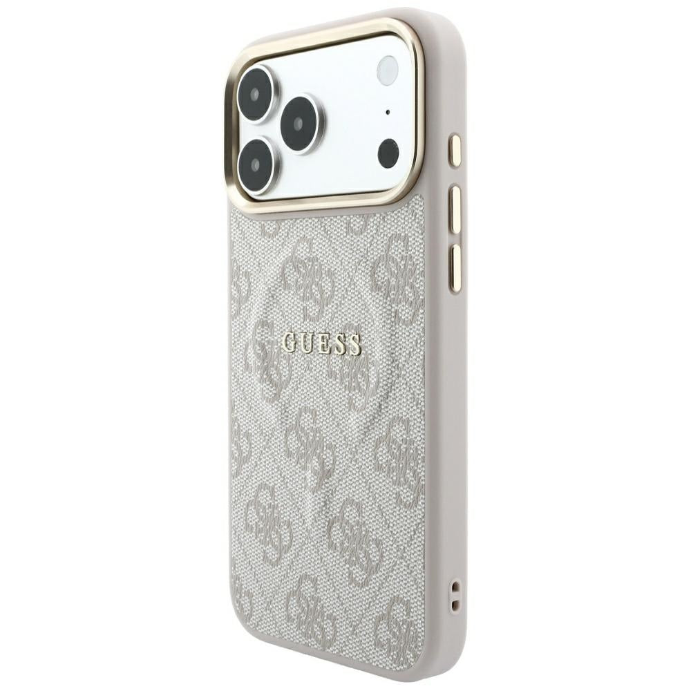 MagSafe Case for Apple iPhone 18 Pro / 17 Pro, Guess, 4G Embossed Ring Classic Logo, Pink