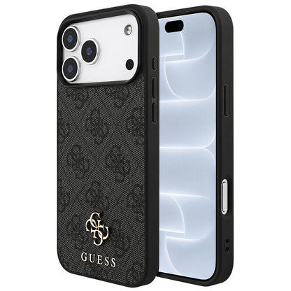 MagSafe Case for Apple iPhone 18 Pro / 17 Pro, Guess, 4G Small and Classic Logo, Black