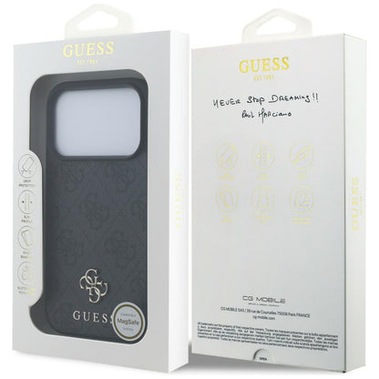 MagSafe Case for Apple iPhone 18 Pro / 17 Pro, Guess, 4G Small and Classic Logo, Black