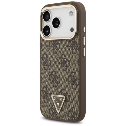 MagSafe Case for Apple iPhone 18 Pro / 17 Pro, Guess, 4G Triangle Logo, Brown