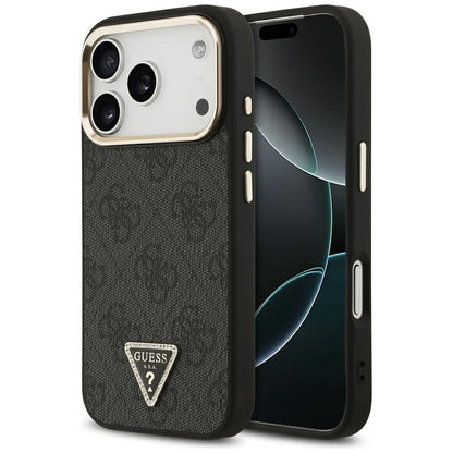 MagSafe Case for Apple iPhone 18 Pro / 17 Pro, Guess, 4G Triangle Logo, Black