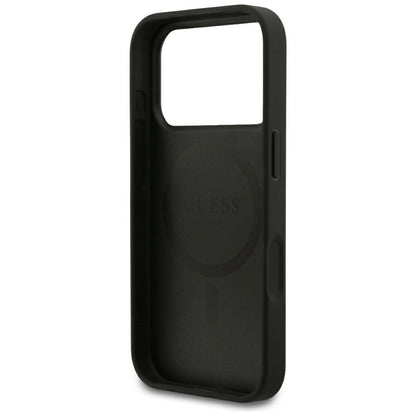 MagSafe Case for Apple iPhone 18 Pro / 17 Pro, Guess, Grained Gold Ring, Black