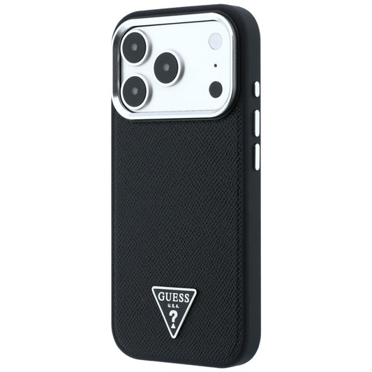 MagSafe Case for Apple iPhone 18 Pro / 17 Pro, Guess, Grained Triangle Logo, Black
