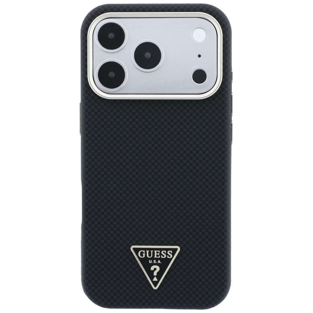 MagSafe Case for Apple iPhone 18 Pro / 17 Pro, Guess, Kevlar Triangle Logo, Black