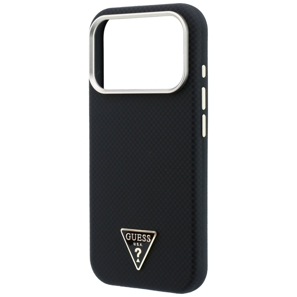 MagSafe Case for Apple iPhone 18 Pro / 17 Pro, Guess, Kevlar Triangle Logo, Black