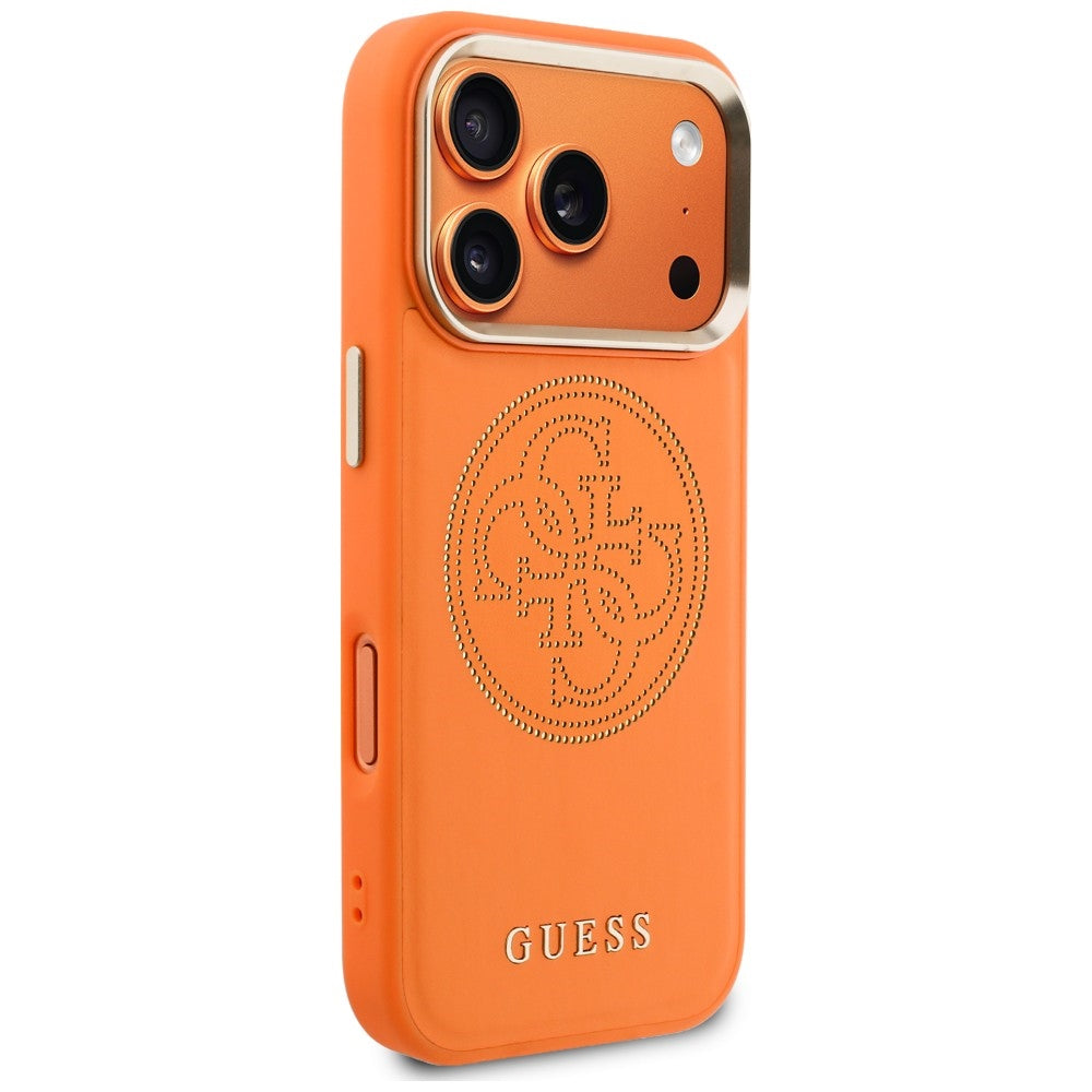 MagSafe Case for Apple iPhone 18 Pro / 17 Pro, Guess, Perforated 4G, Orange