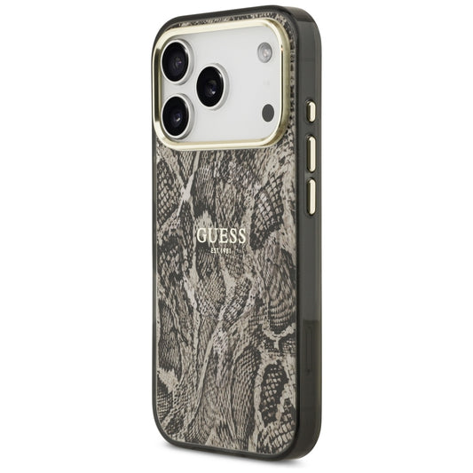 MagSafe Case for Apple iPhone 18 Pro / 17 Pro, Guess, Python Pattern, Brown