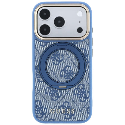 MagSafe Case for Apple iPhone 18 Pro / 17 Pro, Guess, Ring Stand 360 4G Classic Logo, Blue