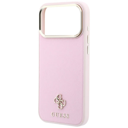 MagSafe Case for Apple iPhone 18 Pro / 17 Pro, Guess, Saffiano Small 4G Classic, Pink