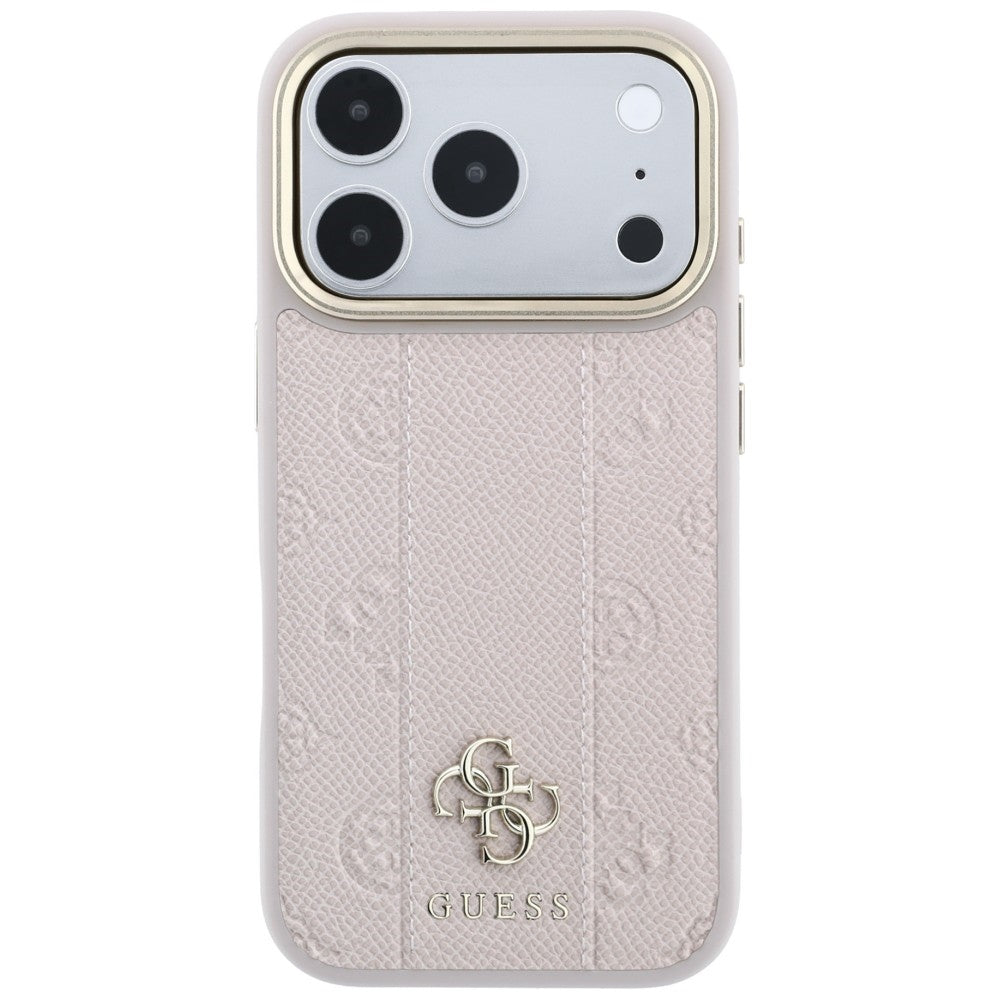 MagSafe Case for Apple iPhone 18 Pro / 17 Pro, Guess, Stripe Peony 4G, Pink