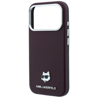 MagSafe Case for Apple iPhone 18 Pro / 17 Pro, Karl Lagerfeld, Grained Choupette Head, Burgundy