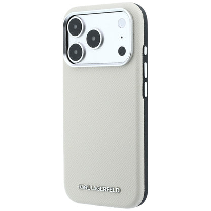 MagSafe Case for Apple iPhone 18 Pro / 17 Pro, Karl Lagerfeld, Grained Elongated Logo, Beige
