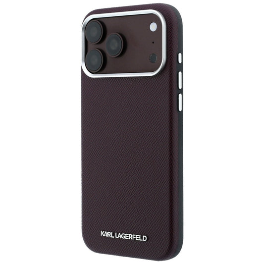 MagSafe Case for Apple iPhone 18 Pro / 17 Pro, Karl Lagerfeld, Grained Elongated Logo, Burgundy