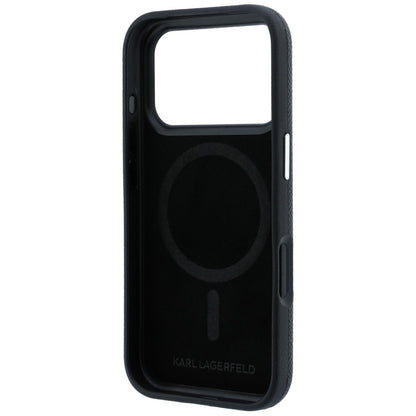 MagSafe Case for Apple iPhone 18 Pro / 17 Pro, Karl Lagerfeld, Grained KC Heads, Black