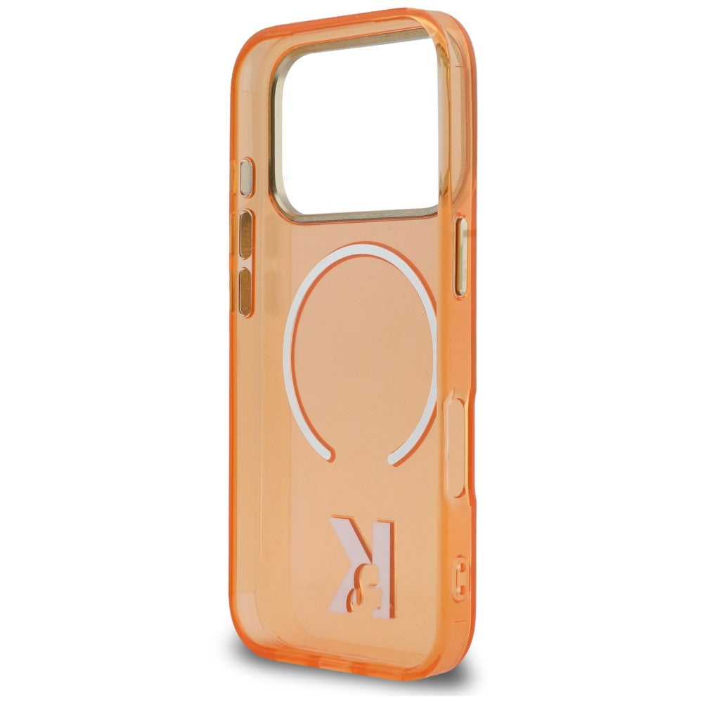 MagSafe Case for Apple iPhone 18 Pro / 17 Pro, Karl Lagerfeld, IML Karl Head Logo, Orange