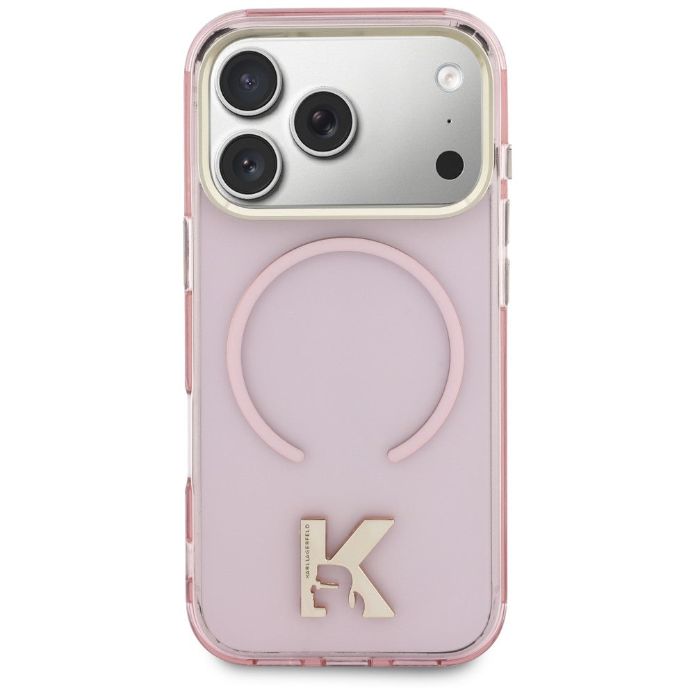MagSafe Case for Apple iPhone 18 Pro / 17 Pro, Karl Lagerfeld, IML Karl Head Logo, Pink