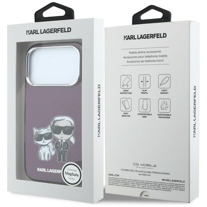 MagSafe Case for Apple iPhone 18 Pro / 17 Pro, Karl Lagerfeld, IML KC Bodies Sketch Print, Burgundy