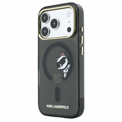 MagSafe Case for Apple iPhone 18 Pro / 17 Pro, Karl Lagerfeld, IML Peekaboo Print and Metal Frame, Black
