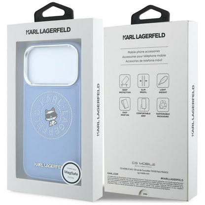 MagSafe Case for Apple iPhone 18 Pro / 17 Pro, Karl Lagerfeld, Point and Choupette Sketch, Blue
