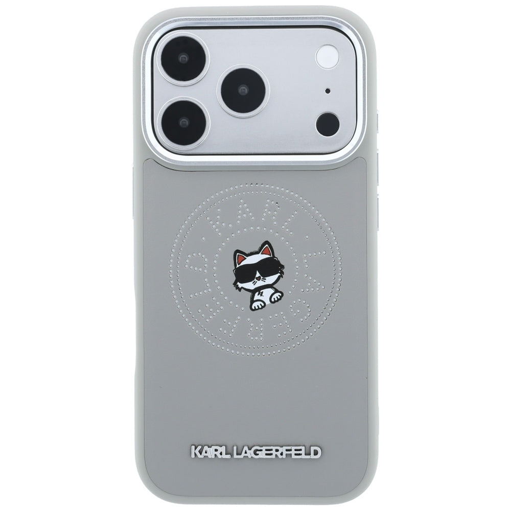 MagSafe Case for Apple iPhone 18 Pro / 17 Pro, Karl Lagerfeld, Point and Choupette Sketch, Gray