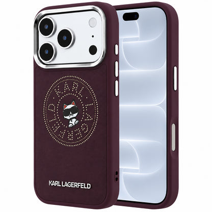 MagSafe Case for Apple iPhone 18 Pro / 17 Pro, Karl Lagerfeld, Point and Choupette Sketch, Burgundy