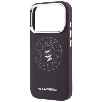 MagSafe Case for Apple iPhone 18 Pro / 17 Pro, Karl Lagerfeld, Point and Choupette Sketch, Burgundy