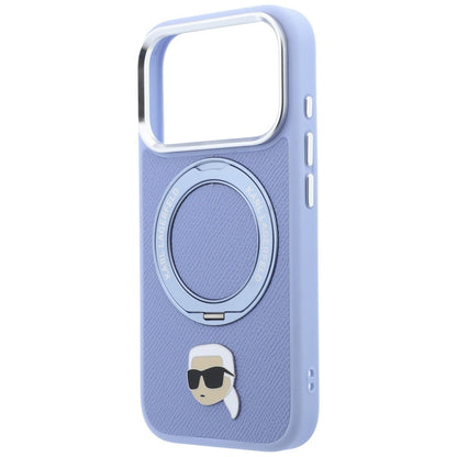 MagSafe Case for Apple iPhone 18 Pro / 17 Pro, Karl Lagerfeld, Ring Stand 360 Karl Pin, Blue