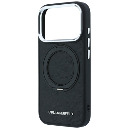 MagSafe Case for Apple iPhone 18 Pro / 17 Pro, Karl Lagerfeld, Ring Stand 360 Saffiano, Black